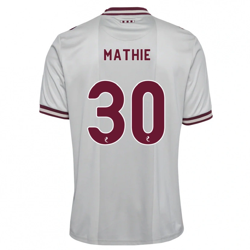 Danxen Homme Maillot Jayden Mathie #30 Blanc Bordeaux Tenues Extérieur 2026/27 T-Shirt