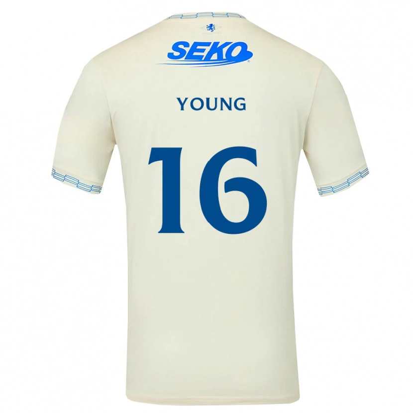 Danxen Homme Maillot Calum Young #16 Bleu Ciel Vif Blanc Tenues Extérieur 2026/27 T-Shirt