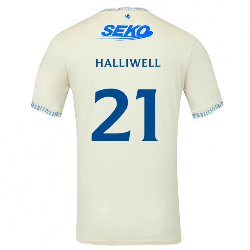 Danxen Homme Maillot Alfie Halliwell #21 Bleu Ciel Vif Blanc Tenues Extérieur 2026/27 T-Shirt