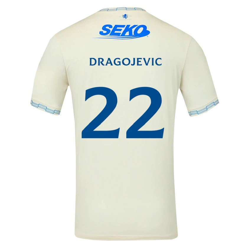 Danxen Homme Maillot Vanja Dragojevic #22 Bleu Ciel Vif Blanc Tenues Extérieur 2026/27 T-Shirt