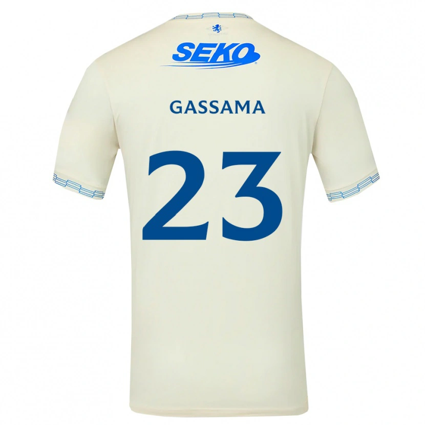 Danxen Homme Maillot Djeidi Gassama #23 Bleu Ciel Vif Blanc Tenues Extérieur 2026/27 T-Shirt