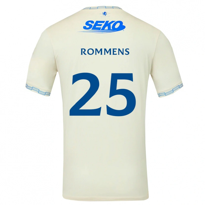 Danxen Homme Maillot Tuur Rommens #25 Bleu Ciel Vif Blanc Tenues Extérieur 2026/27 T-Shirt