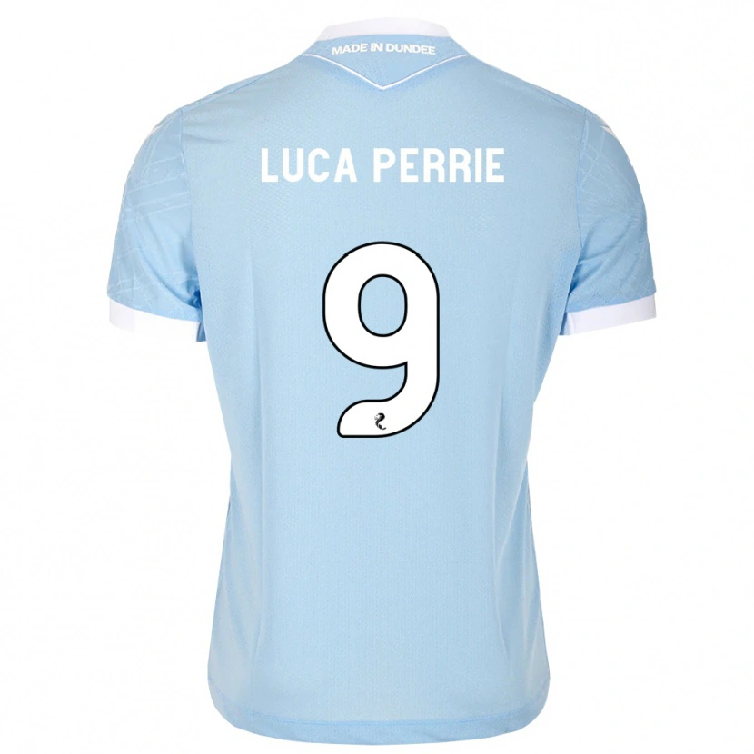 Danxen Homme Maillot Luca Perrie #9 Bleu Ciel Clair Blanc Tenues Extérieur 2026/27 T-Shirt