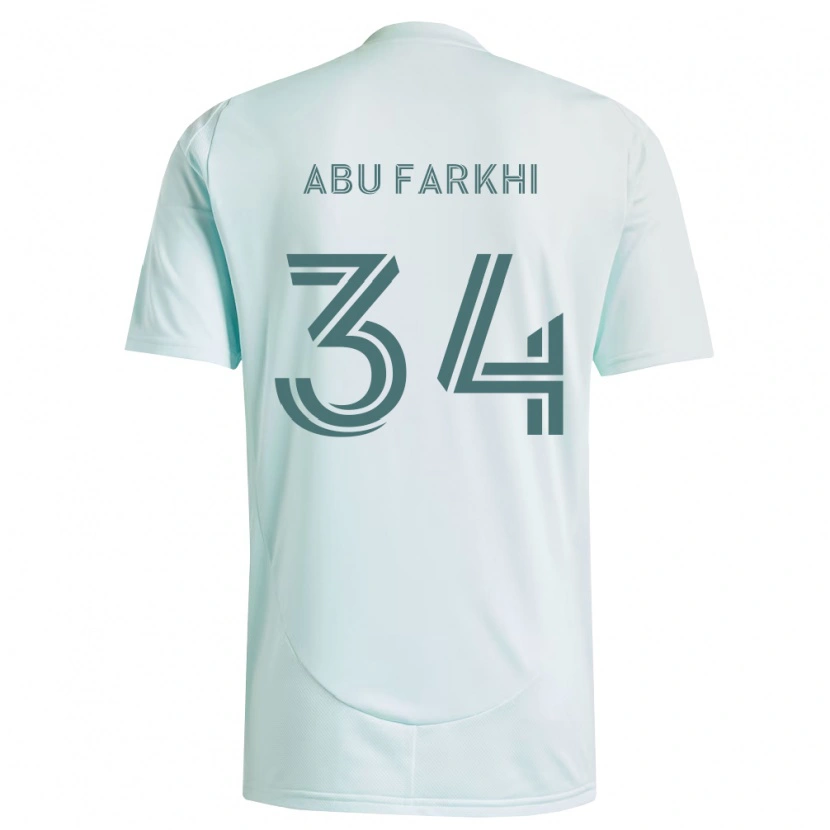 Danxen Homme Maillot Sayed Abu Farkhi #34 Blanc Vert Clair Tenues Extérieur 2026/27 T-Shirt
