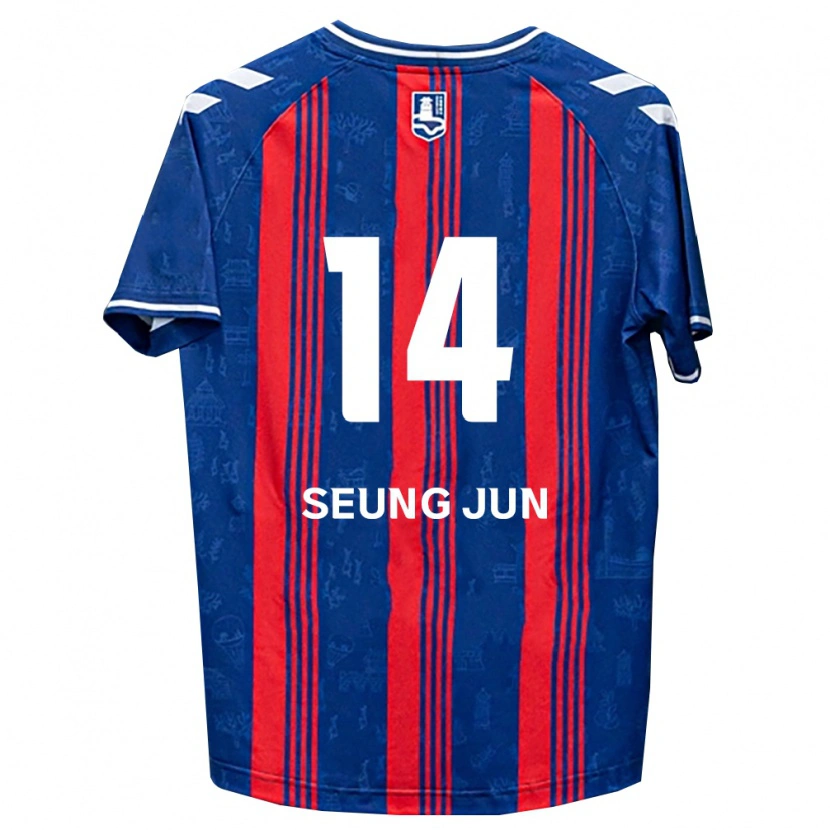 Danxen Femme Maillot Seung-Jun Yeom #14 Bleu Rouge Blanc Tenues Domicile 2026/27 T-Shirt