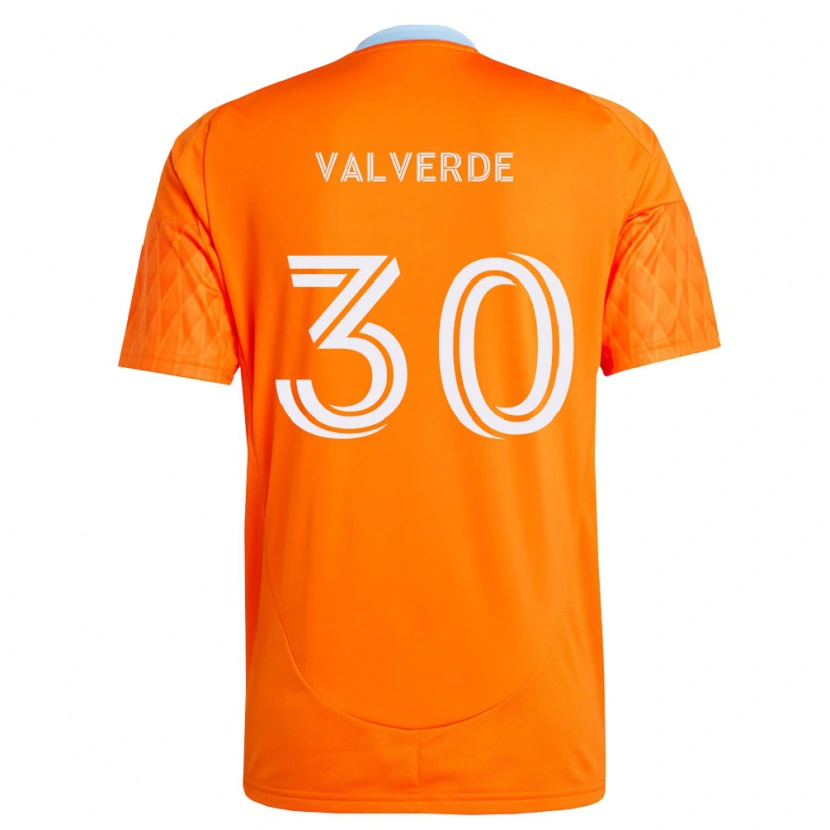 Danxen Femme Maillot Jefferson Valverde #30 Orange Blanc Tenues Domicile 2026/27 T-Shirt