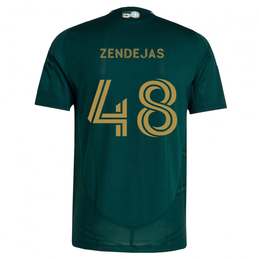 Danxen Femme Maillot Noah Zendejas #48 Vert Foncé Marron Tenues Domicile 2026/27 T-Shirt