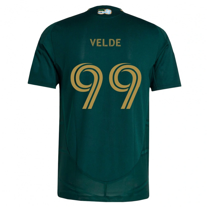 Danxen Femme Maillot Kristoffer Velde #99 Vert Foncé Marron Tenues Domicile 2026/27 T-Shirt