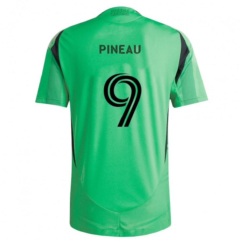 Danxen Femme Maillot Sebastien Pineau #9 Vert Émeraude Noir Tenues Domicile 2026/27 T-Shirt