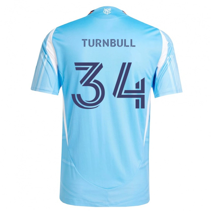 Danxen Femme Maillot Stephen Turnbull #34 Bleu Ciel Blanc Tenues Domicile 2026/27 T-Shirt