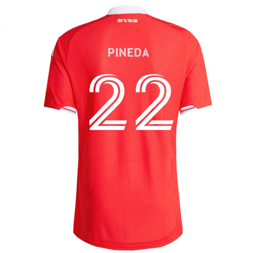 Danxen Femme Maillot Mauricio Pineda #22 Rouge Bleu Foncé Blanc Tenues Domicile 2026/27 T-Shirt