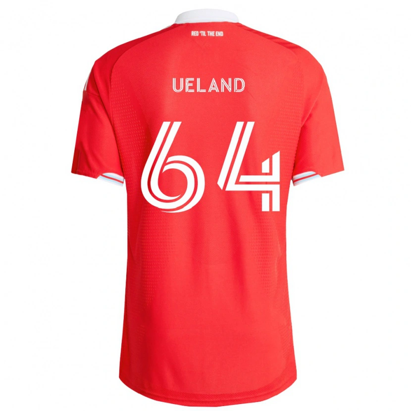 Danxen Femme Maillot Andreas Ueland #64 Rouge Bleu Foncé Blanc Tenues Domicile 2026/27 T-Shirt