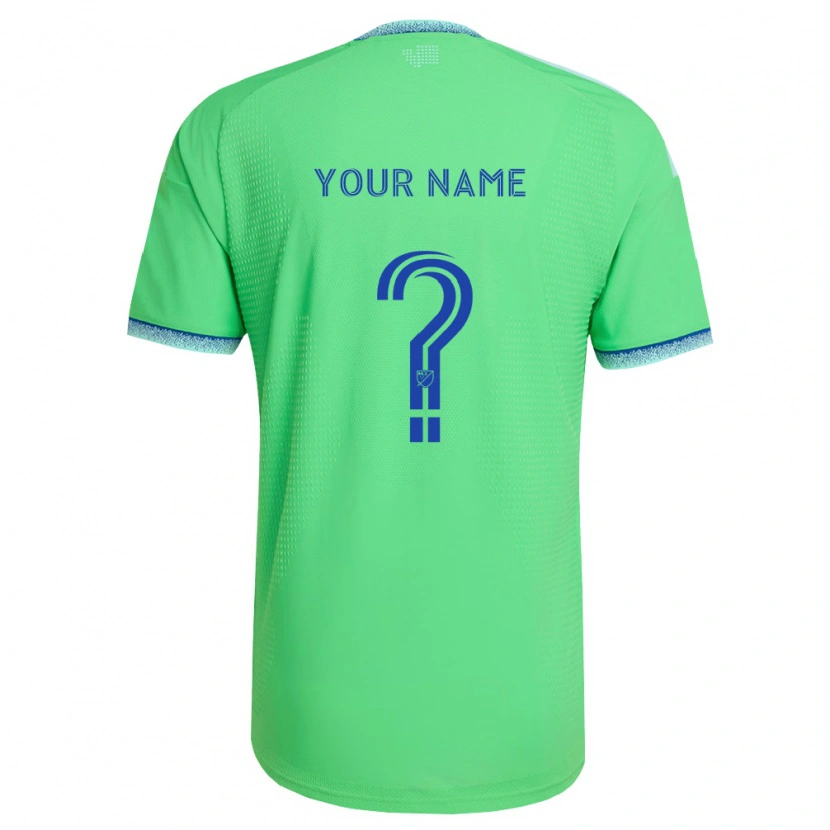 Danxen Femme Maillot Votre Nom #0 Vert Bleu Clair Tenues Domicile 2026/27 T-Shirt