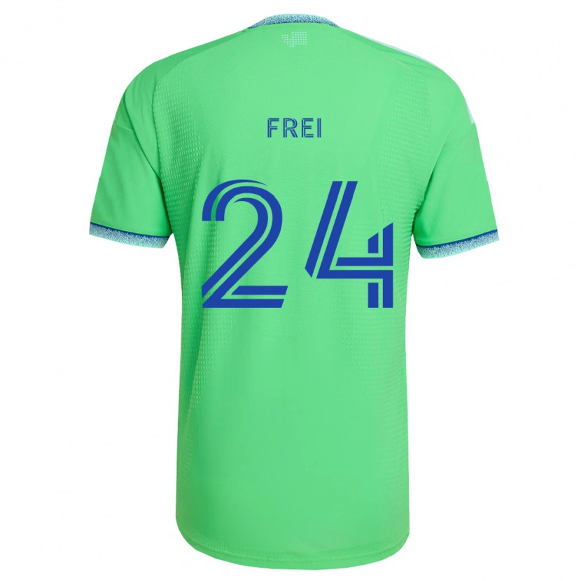 Danxen Femme Maillot Stefan Frei #24 Vert Bleu Clair Tenues Domicile 2026/27 T-Shirt