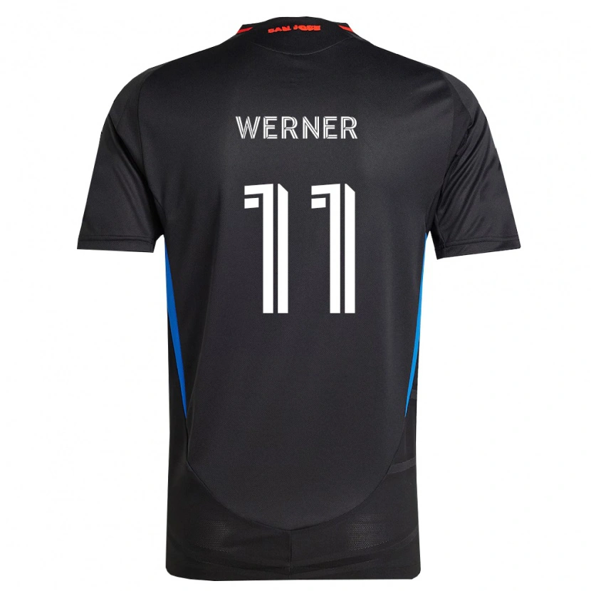 Danxen Femme Maillot Timo Werner #11 Bleu Blanc Noir Tenues Domicile 2026/27 T-Shirt