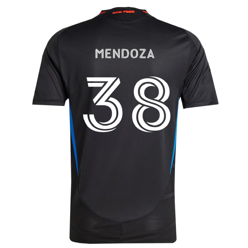 Danxen Femme Maillot Edwyn Mendoza #38 Bleu Blanc Noir Tenues Domicile 2026/27 T-Shirt