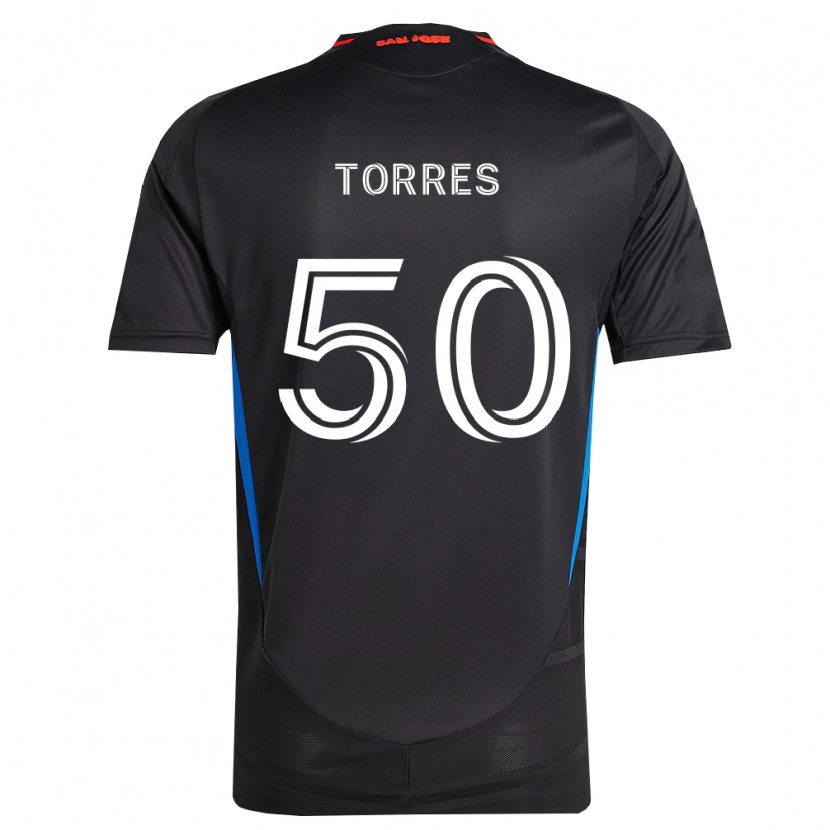 Danxen Femme Maillot Jorge Torres #50 Bleu Blanc Noir Tenues Domicile 2026/27 T-Shirt