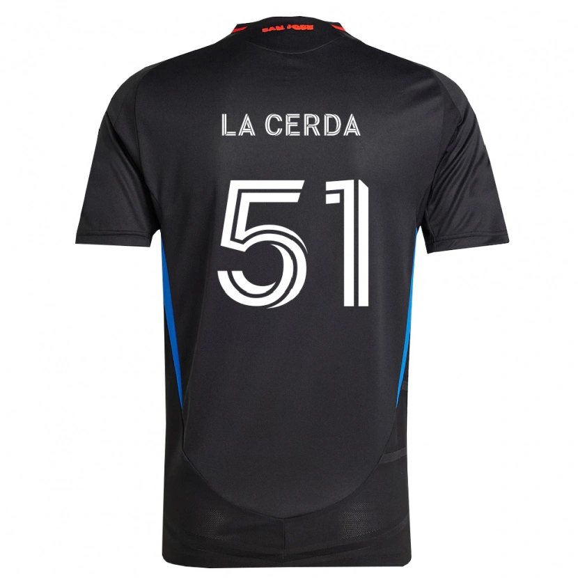 Danxen Femme Maillot Eric De La Cerda #51 Bleu Blanc Noir Tenues Domicile 2026/27 T-Shirt