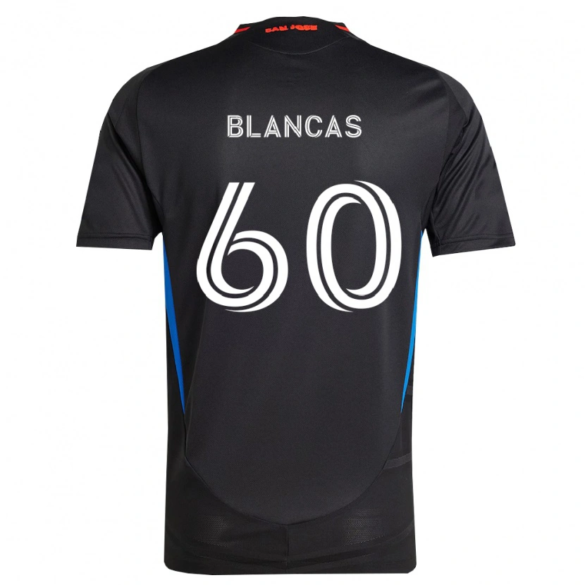 Danxen Femme Maillot Eduardo Blancas #60 Bleu Blanc Noir Tenues Domicile 2026/27 T-Shirt