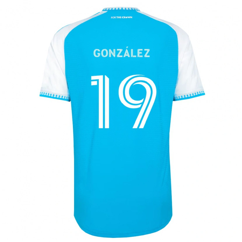 Danxen Femme Maillot Daniel González #19 Bleu Ciel Blanc Noir Tenues Domicile 2026/27 T-Shirt