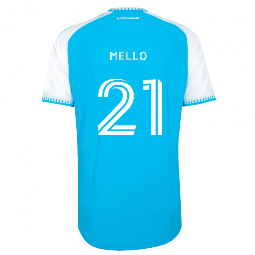 Danxen Femme Maillot Vinicius Mello #21 Bleu Ciel Blanc Noir Tenues Domicile 2026/27 T-Shirt