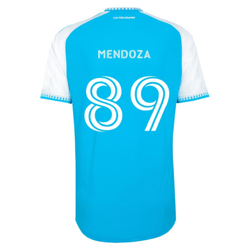 Danxen Femme Maillot Adrián Mendoza #89 Bleu Ciel Blanc Noir Tenues Domicile 2026/27 T-Shirt