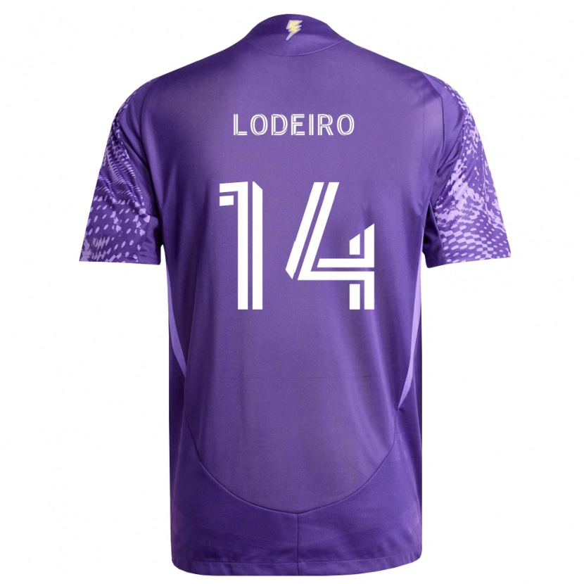 Danxen Femme Maillot Nicolás Lodeiro #14 Violet Blanc Tenues Domicile 2026/27 T-Shirt