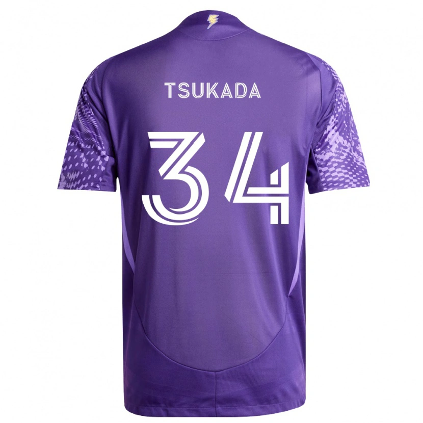 Danxen Femme Maillot Yutaro Tsukada #34 Violet Blanc Tenues Domicile 2026/27 T-Shirt