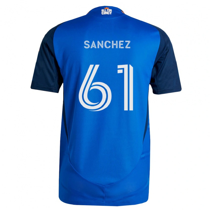 Danxen Femme Maillot Santiago Sanchez #61 Bleu Royal Orange Tenues Domicile 2026/27 T-Shirt