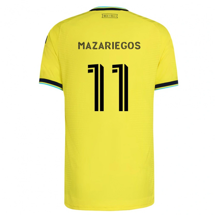Danxen Femme Maillot Jacob Mazariegos #11 Jaune Vif Bleu Marine Tenues Domicile 2026/27 T-Shirt