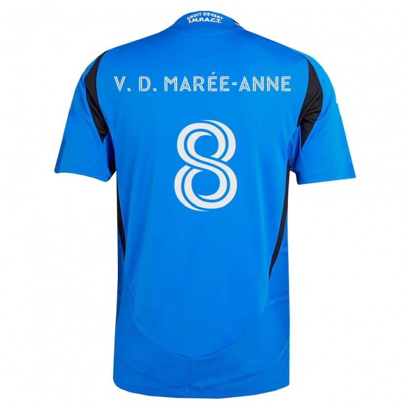 Danxen Femme Maillot Van Doesburg Marée-Anne #8 Bleu Blanc Noir Tenues Domicile 2026/27 T-Shirt