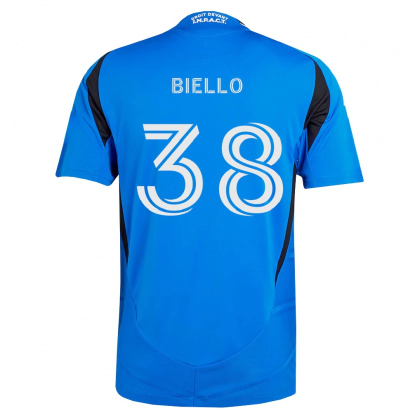 Danxen Femme Maillot Alessandro Biello #38 Bleu Blanc Noir Tenues Domicile 2026/27 T-Shirt