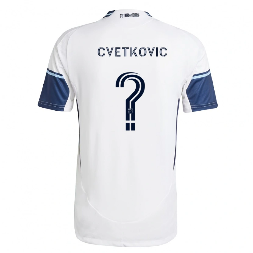 Danxen Femme Maillot Aleksa Cvetkovic #0 Blanc Bleu Royal Tenues Domicile 2026/27 T-Shirt