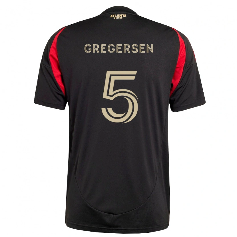 Danxen Femme Maillot Stian Gregersen #5 Noir Rouge Tenues Domicile 2026/27 T-Shirt