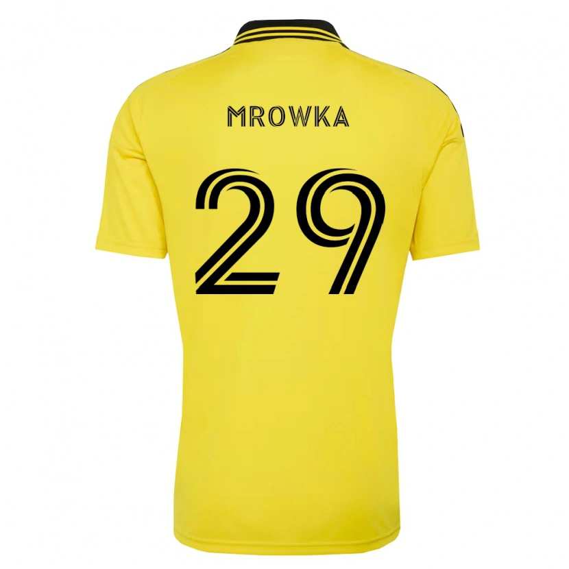 Danxen Femme Maillot Cole Mrowka #29 Jaune Noir Tenues Domicile 2026/27 T-Shirt