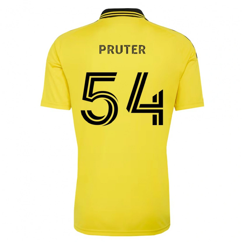 Danxen Femme Maillot Luke Pruter #54 Jaune Noir Tenues Domicile 2026/27 T-Shirt