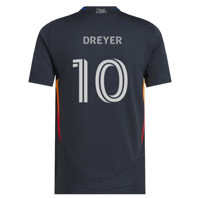 Danxen Femme Maillot Anders Dreyer #10 Gris Foncé Rouge Tenues Domicile 2026/27 T-Shirt