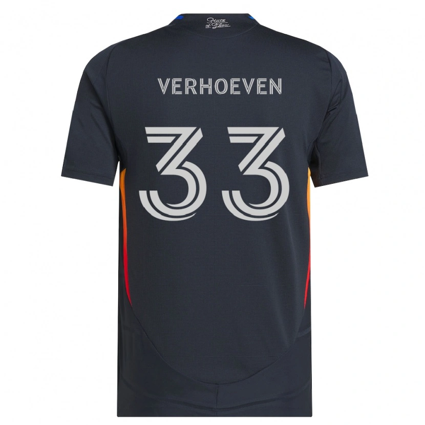 Danxen Femme Maillot Oscar Verhoeven #33 Gris Foncé Rouge Tenues Domicile 2026/27 T-Shirt