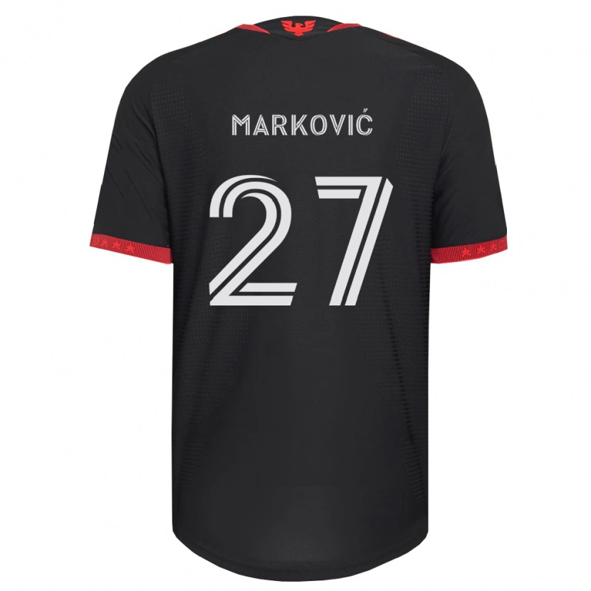 Danxen Femme Maillot Nikola Marković #27 Noir Blanc Rouge Tenues Domicile 2026/27 T-Shirt