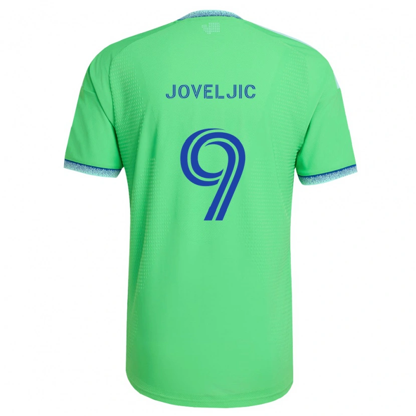 Danxen Femme Maillot Dejan Joveljić #9 Vert Bleu Clair Tenues Domicile 2026/27 T-Shirt