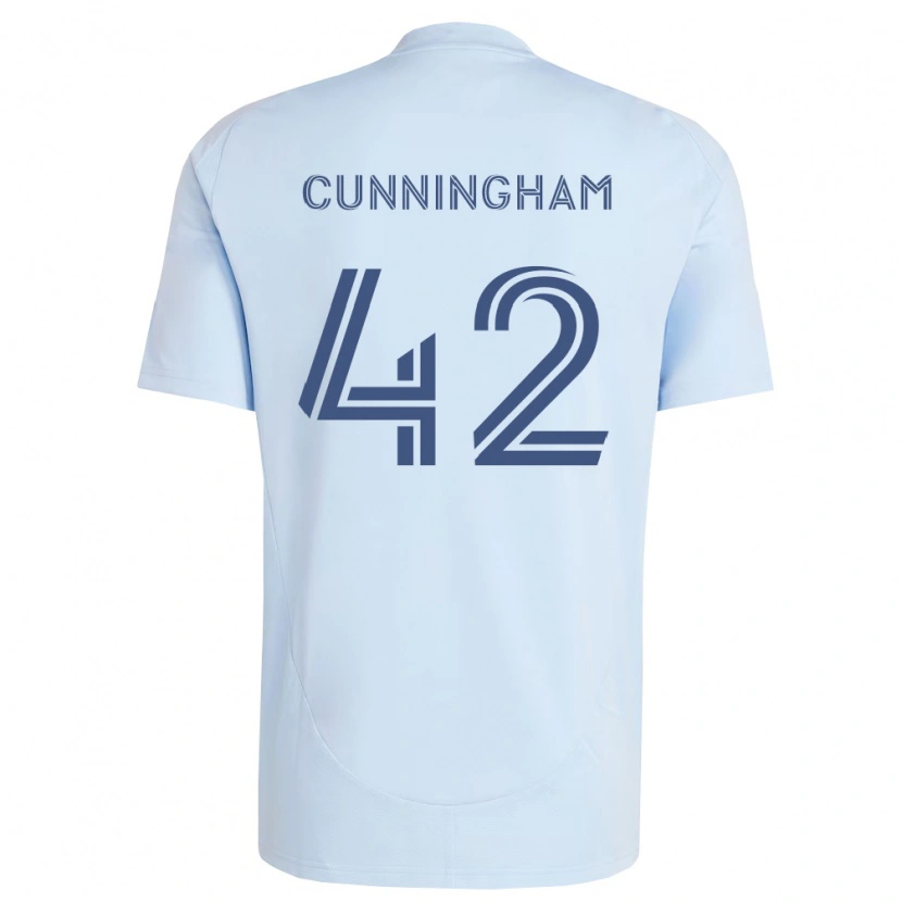Danxen Femme Maillot Alex Cunningham #42 Bleu Clair Gris Clair Tenues Domicile 2026/27 T-Shirt