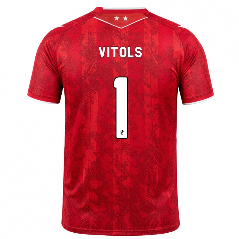 Danxen Femme Maillot Rodrigo Vitols #1 Rouge Blanc Tenues Domicile 2026/27 T-Shirt
