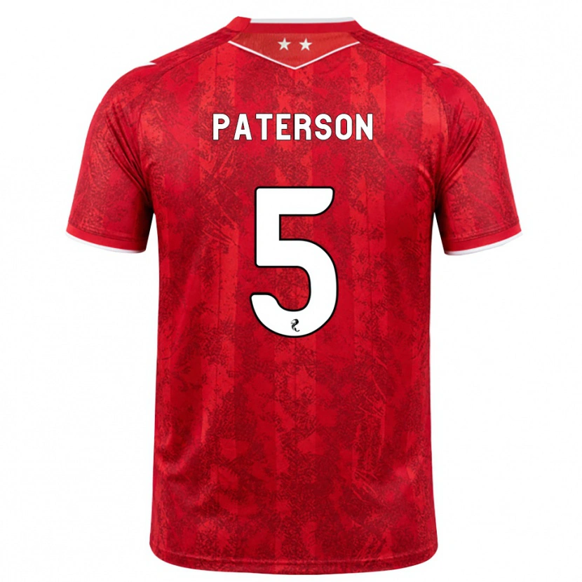 Danxen Femme Maillot Donna Paterson #5 Rouge Blanc Tenues Domicile 2026/27 T-Shirt