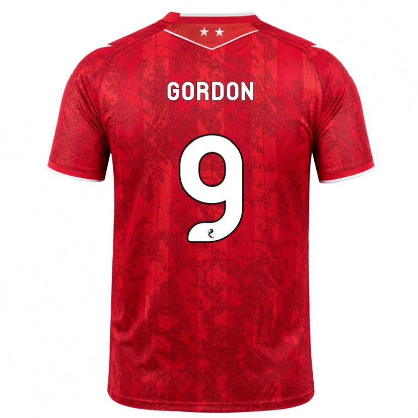 Danxen Femme Maillot Lauren Gordon #9 Rouge Blanc Tenues Domicile 2026/27 T-Shirt