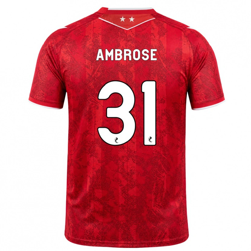 Danxen Femme Maillot Peter Ambrose #31 Rouge Blanc Tenues Domicile 2026/27 T-Shirt