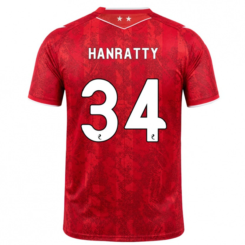 Danxen Femme Maillot Kevin Hanratty #34 Rouge Blanc Tenues Domicile 2026/27 T-Shirt