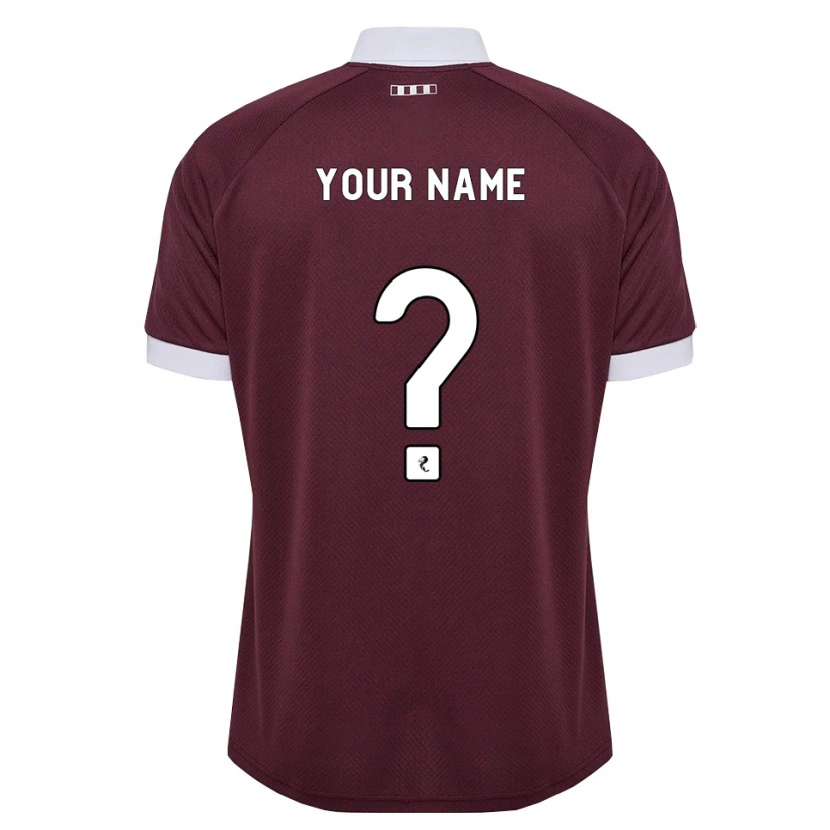 Danxen Femme Maillot Votre Nom #0 Blanc Bordeaux Tenues Domicile 2026/27 T-Shirt