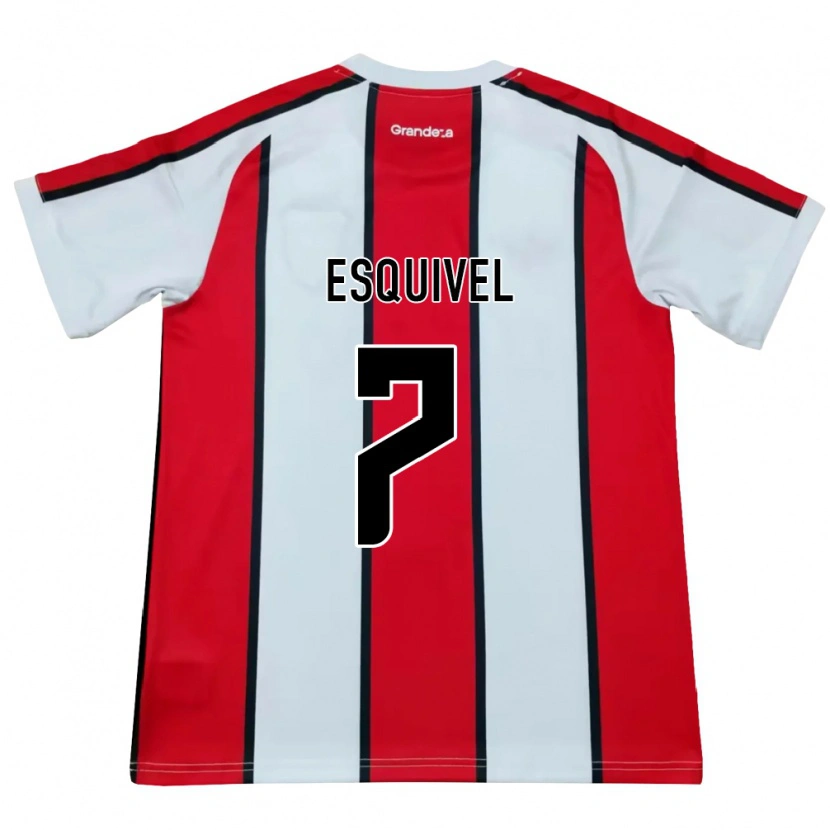 Danxen Femme Maillot Felipe Esquivel #7 Blanc Rouge Noir Tenues Extérieur 2026/27 T-Shirt