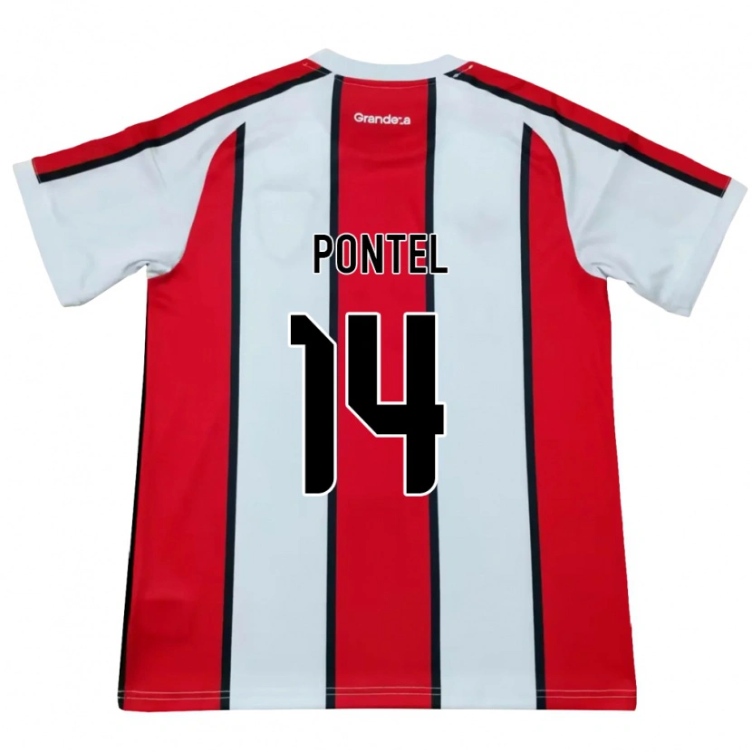 Danxen Femme Maillot Daniela Pontel #14 Blanc Rouge Noir Tenues Extérieur 2026/27 T-Shirt