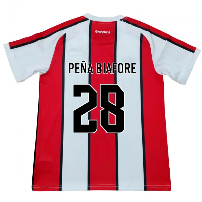 Danxen Femme Maillot Felipe Pena Biafore #28 Blanc Rouge Noir Tenues Extérieur 2026/27 T-Shirt